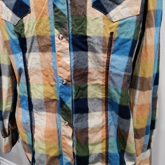 Roper women's Western long sleeve colorful snap front shirt size Large - Picture 2 of 7